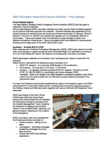 Cyclone Response Press Release